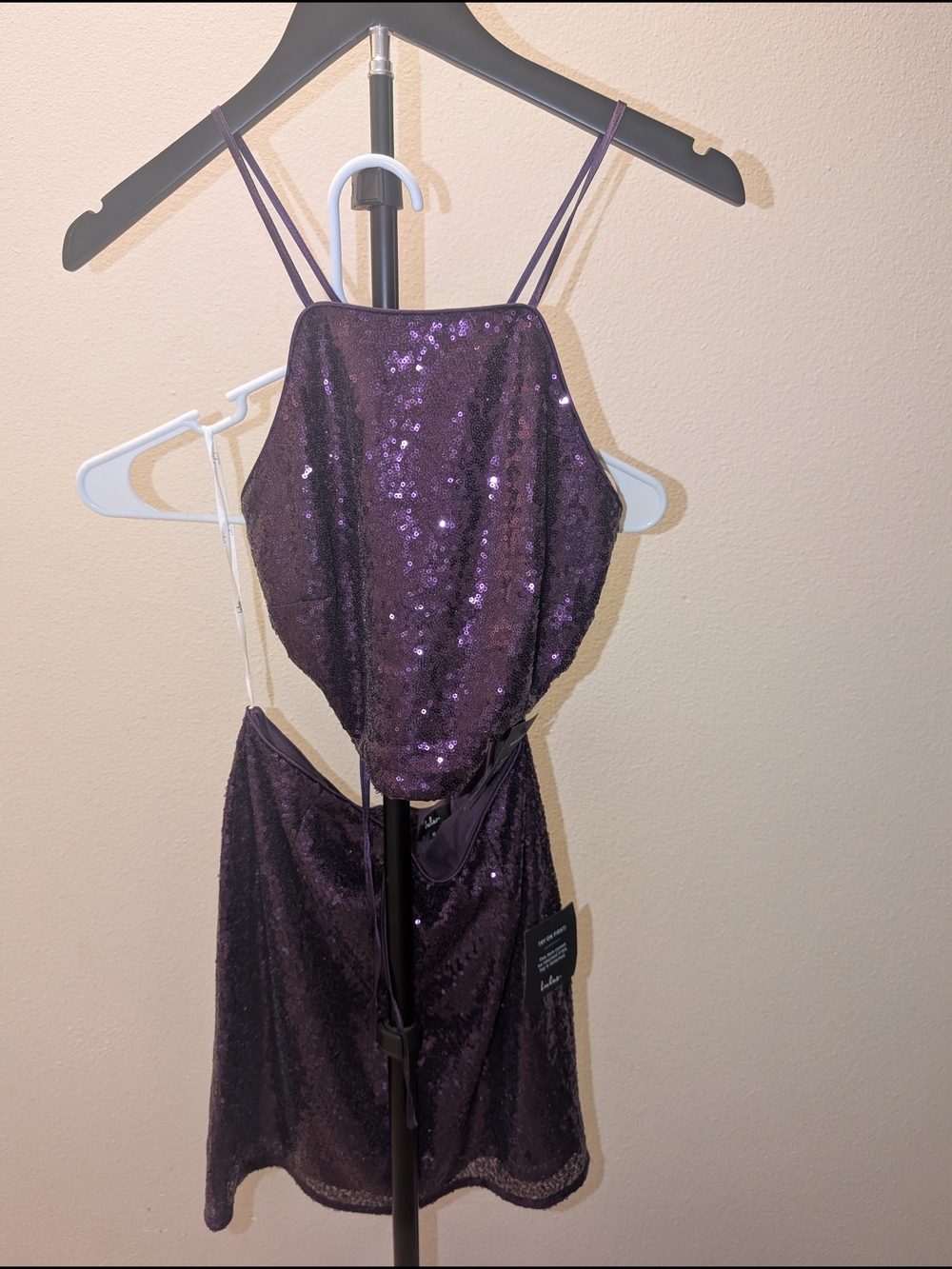 Lulu's Purple Sequin Evening Top
